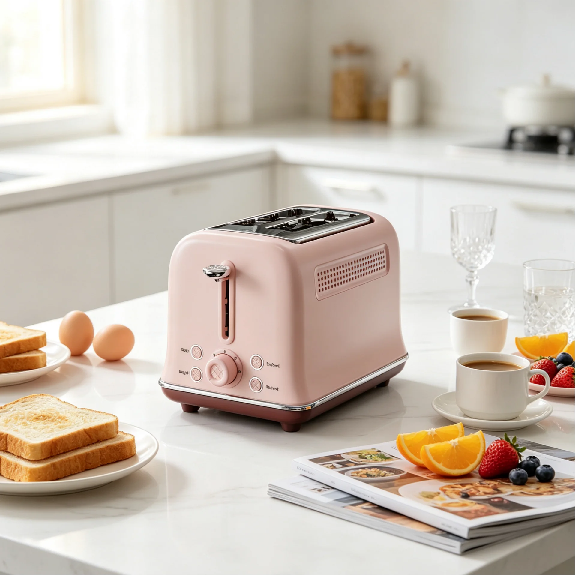 Efficient Versatile 2‑Slice Digital Toaster Sandwich Maker for Breakfast Bagel Bread Cooking Convenient