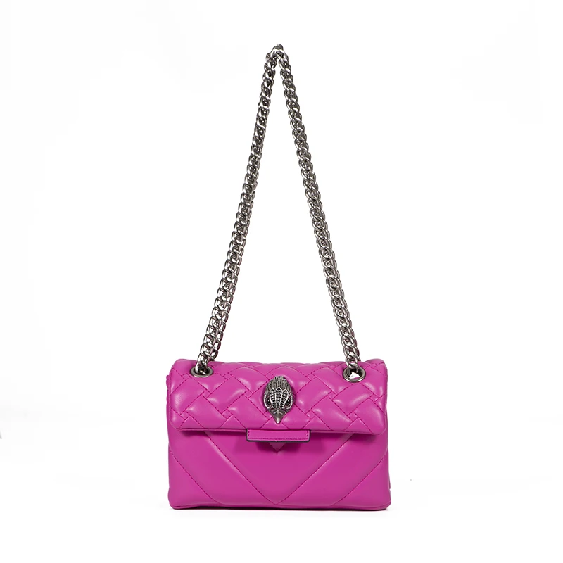 Luxury Design Lady Handbag Pink Pu Leather Women Purse Small Square Bag In Rhomboid Shape Cross Body Bag Shoulder Bag