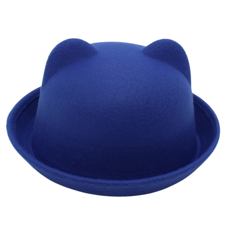 Bear Bowler Hat For Kids Boys Girls Women Hat Round Cap Flanging Performance Cap Cute Autumn Winter Family Parent-child Hats