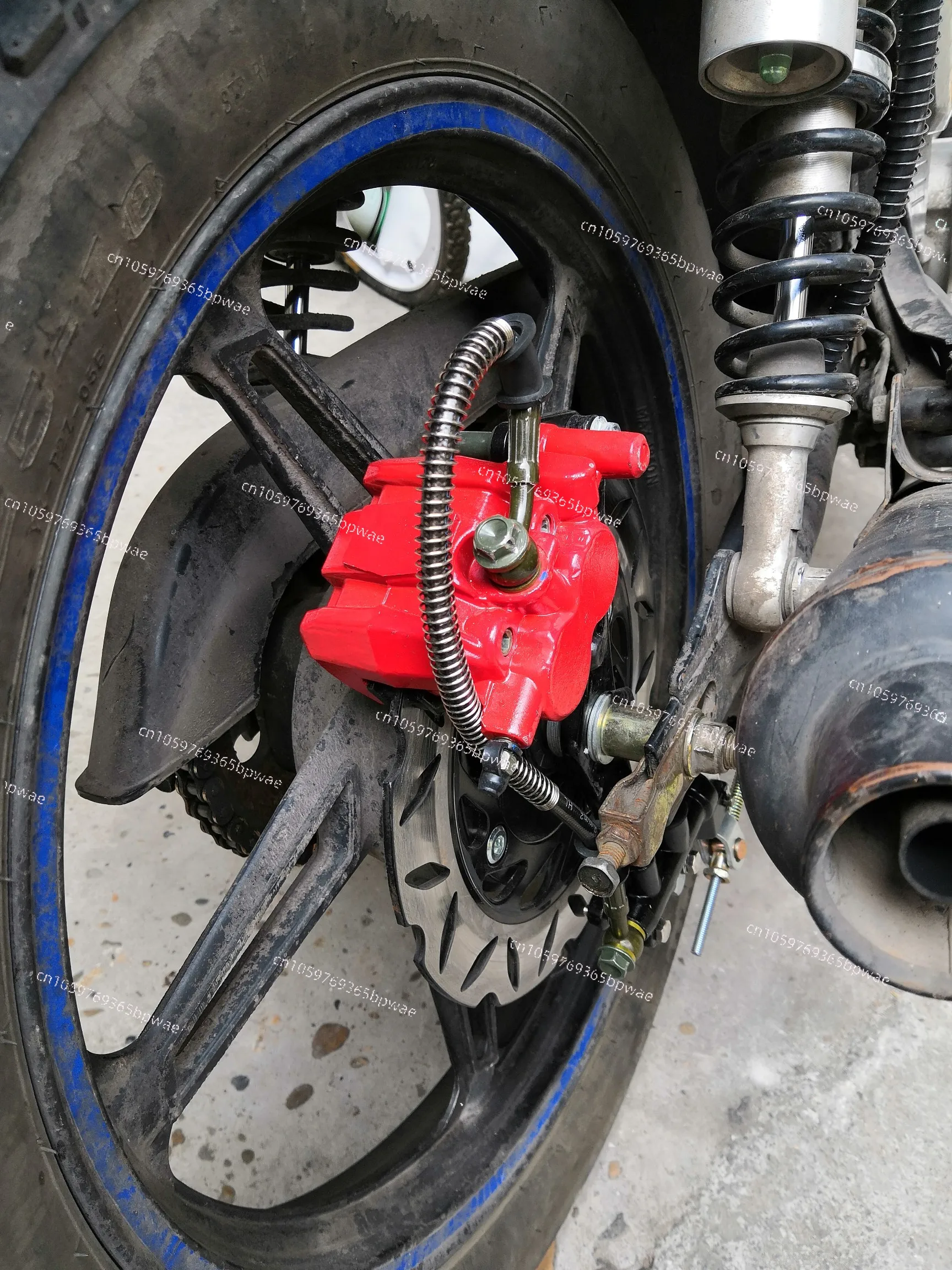Complete Rear Disc Brake Assembly, Drum Brake Upgrade Accessories with Disc & Caliper for Straddle Motorcycle