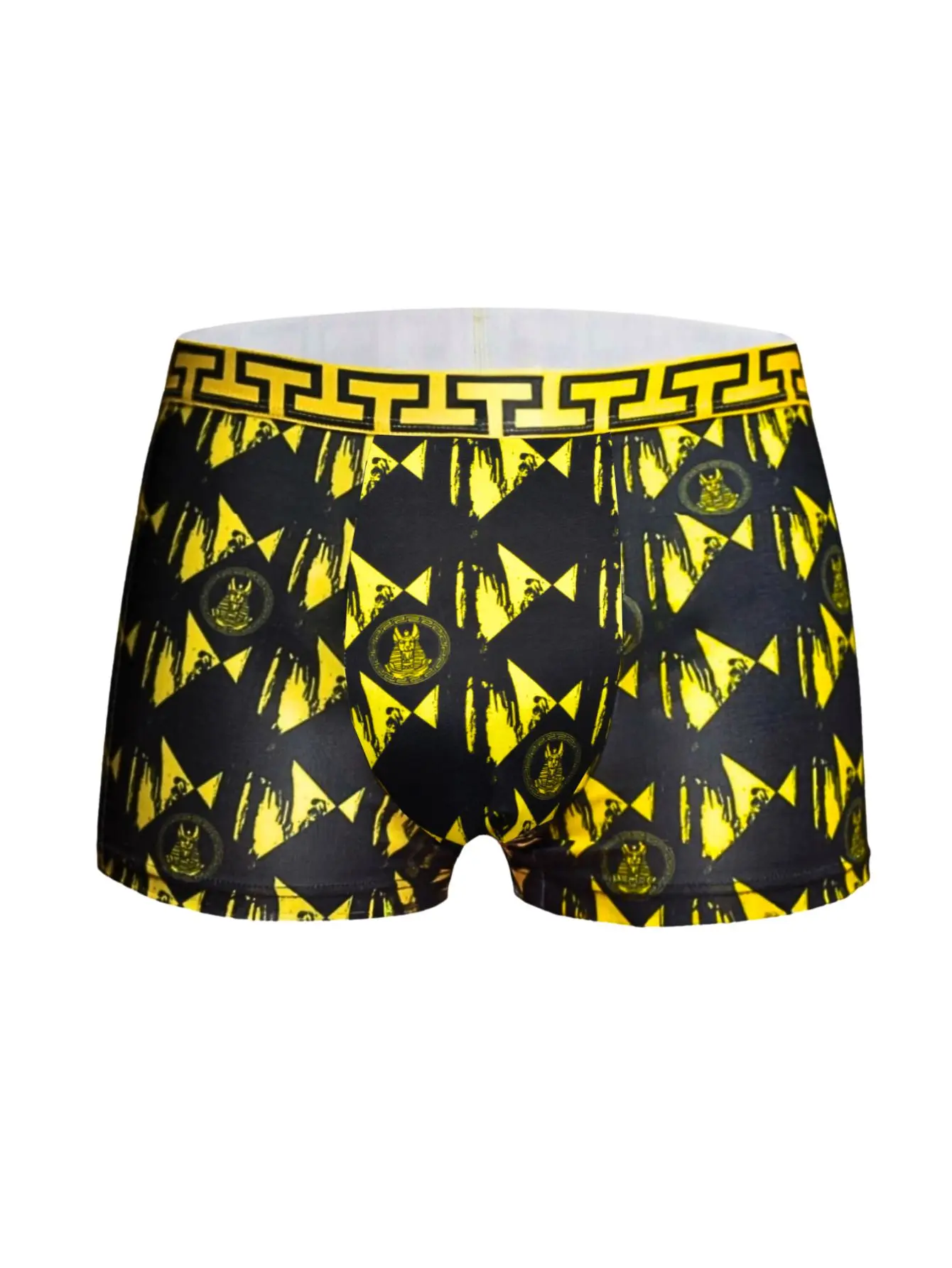 2Pcs Random Men's Boxer Briefs Egyptian Pharaoh Print Luxury Gold Ice Silk Underwear Quick Dry Breathable Boxers Shorts