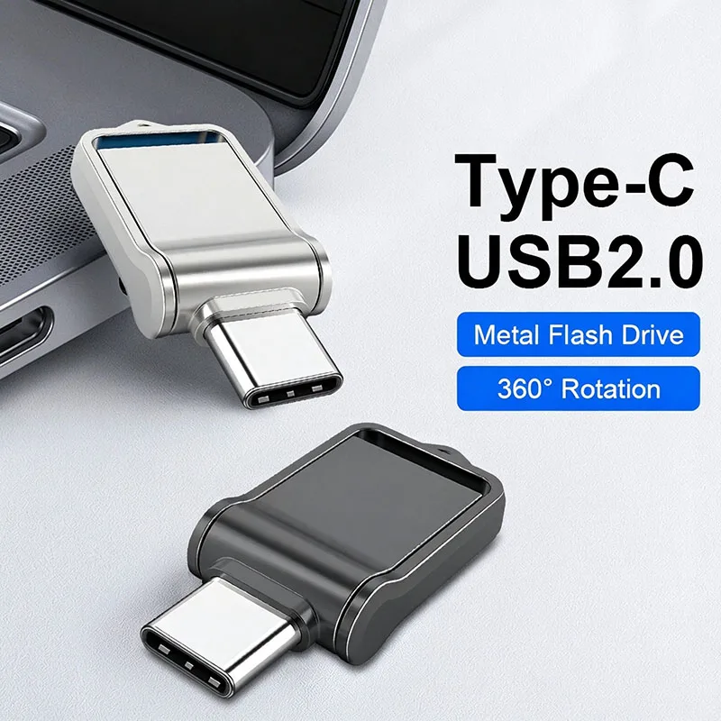 Flash Drive Cam Accessories 2TB High-Speed USB 3.0 Type-C OTG Metal Pen Drive 1TB Portable Memory USB Stick Cam Accessory