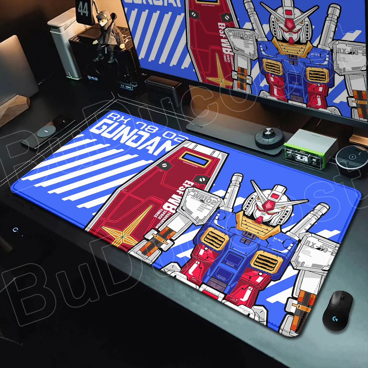 Großes 900 x 400 mm Mauspad, HD-Druck, G-Gundam, Anime-Tastatur, Gaming-Schreibtischunterlage, rutschfestes Zubehör, Büro-Gamer-Mausteppich, PC-Mäusepad