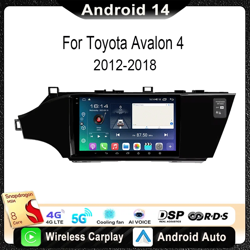

For Toyota Avalon 4 IV XX40 2012-2018 Car Radio Multimedia Video Player Navigation Stereo GPS Android 14 wireless Carplay DSP