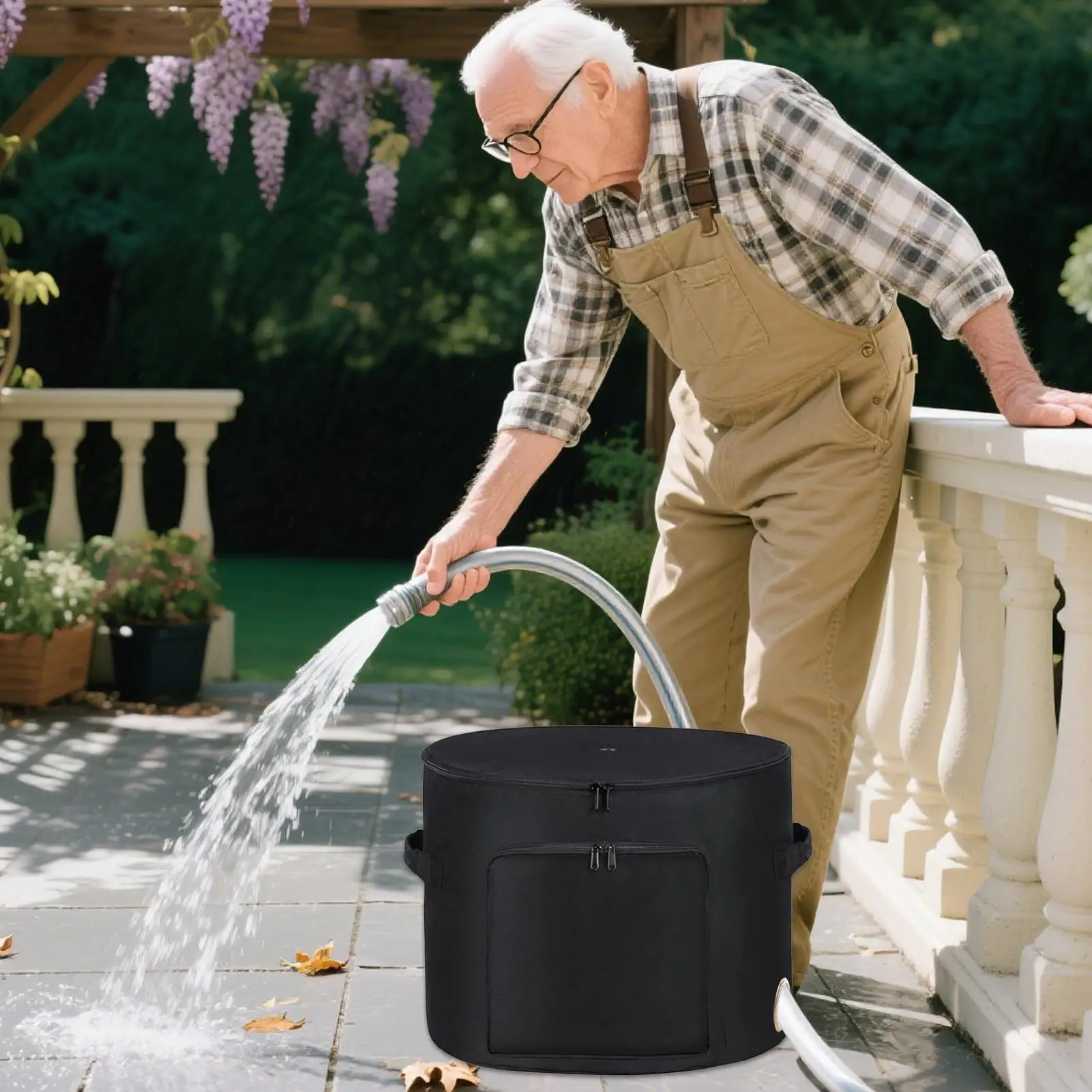 Water Hose Storage For Outside Water Hose Holder Storage Pot For Patio Large Container For Yard Farm Patio Warehouse Garage