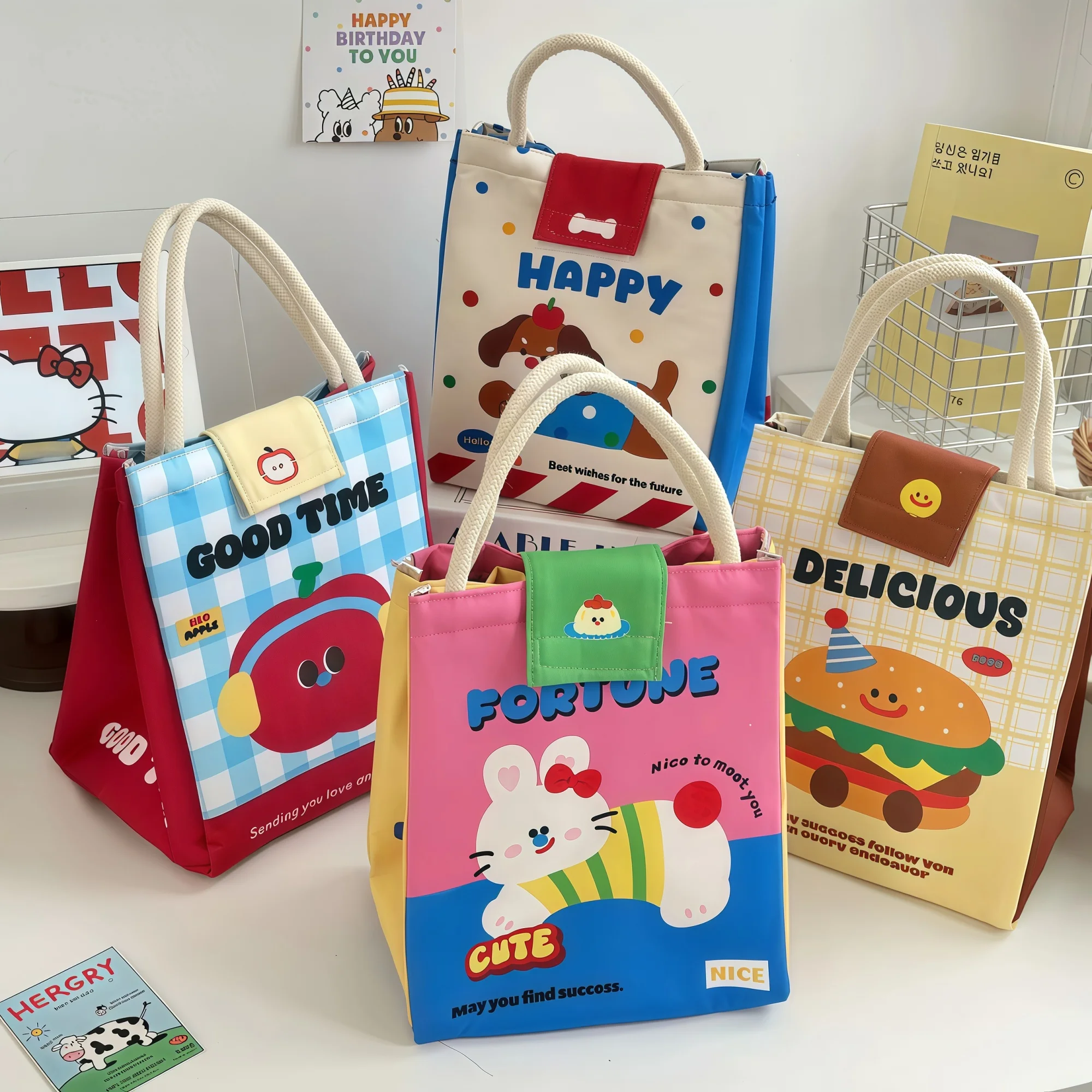 Lunch-Einkaufstasche für Studenten, handgehalten, isolierte Lunchbox aus Aluminiumfolie, Bento-Tasche, große Kapazität, Lunchbox-Einkaufstasche