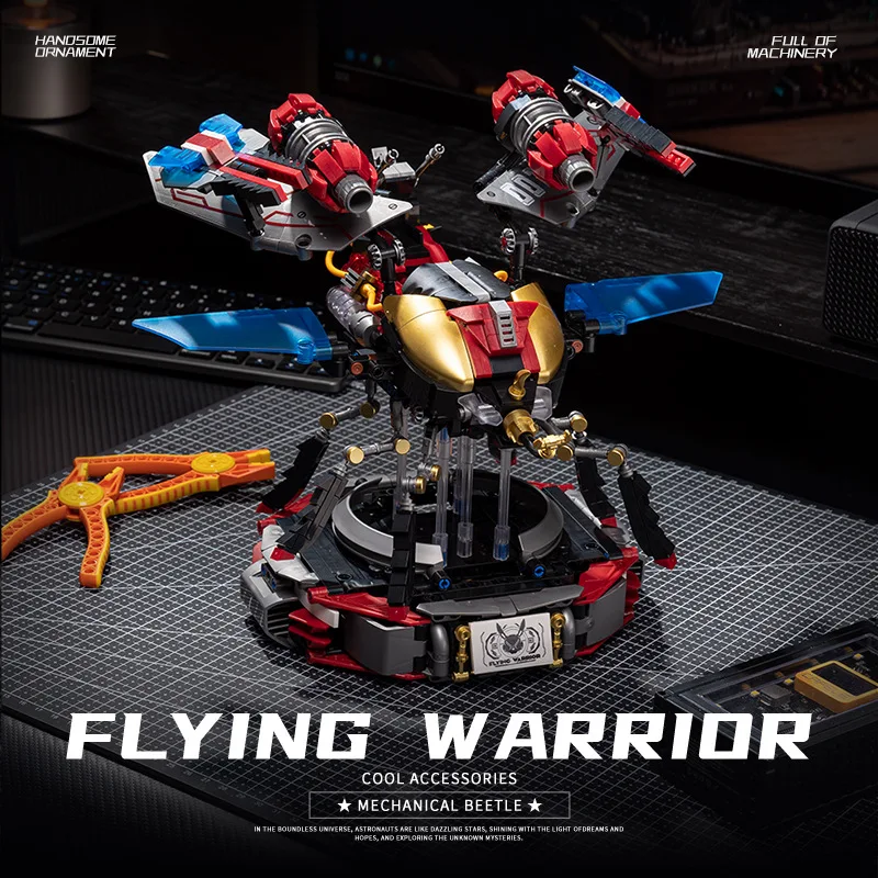 

3D Puzzle Handmade Assembly Model Toys, Biomimetic Mobile Punk Mechanical Beetle, Linkage Design Model Ornaments, Gifts, XT123