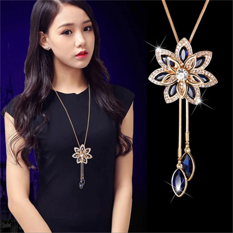 

Korean Fashion Flower Pendant Snowflake Choker Women Tassel Necklace Delicate Valentines Day Gift Product Garment Accessories