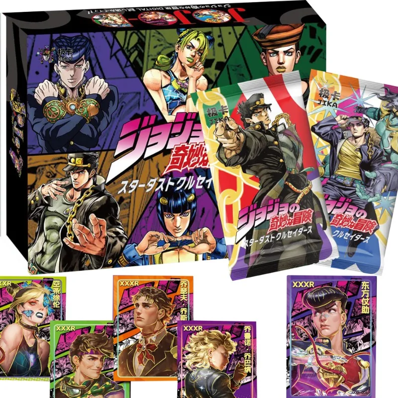 

Коллекционные карты премиум-класса JoJo's Bizarre Adventure — коллекционные карты аниме Deluxe золотого и серебряного цвета, детские праздничные подарки