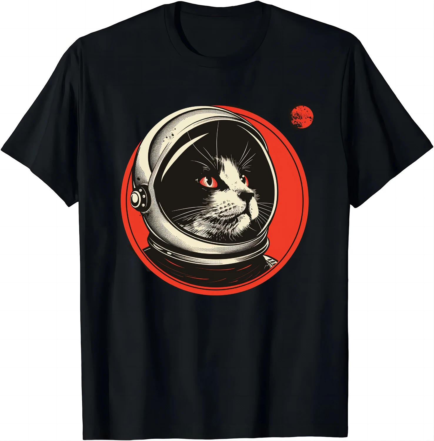 Space Cat Courage Japanese Retro Kawaii Cute Astronaut Cat T-Shirt  Women Clothes  Graphic T Shirts  Ropa De Mujer