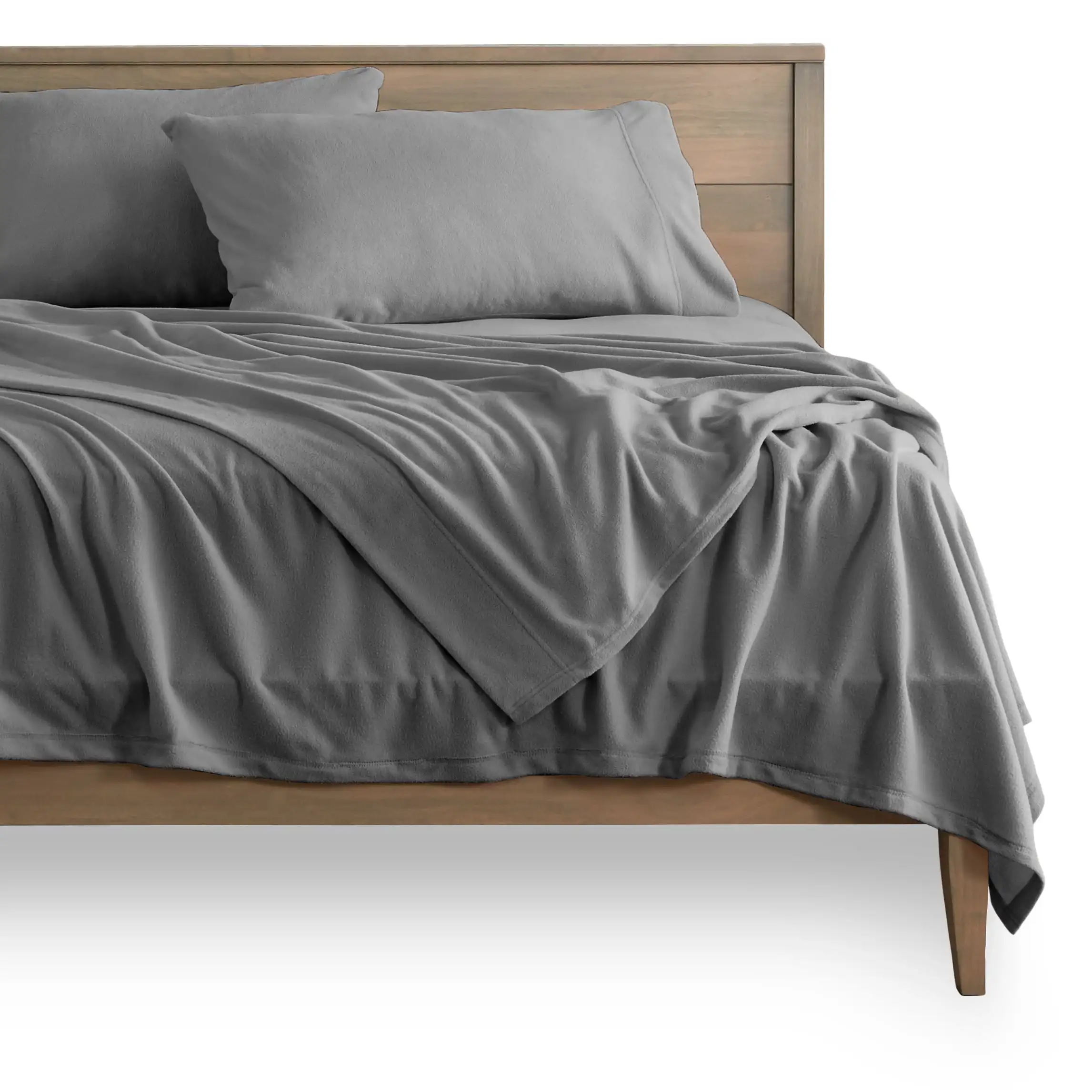 

Fleece Sheet Set, Warm Plush Polar Fleece, Pill Resistant, Twin, Gray