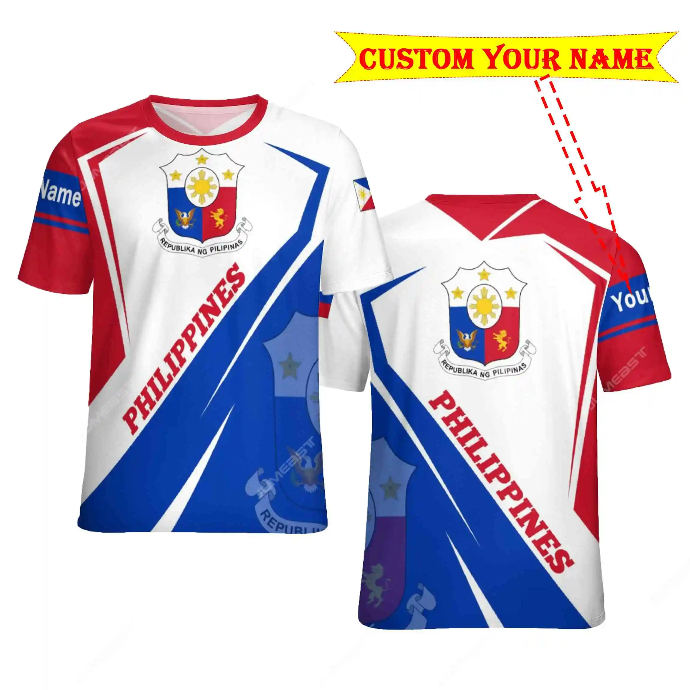 

Jumeast 3D Printed Philippines Flag T-shirts For Men New In Design Custom Your Name T Shirts Fashion Alternative Youth Clothing