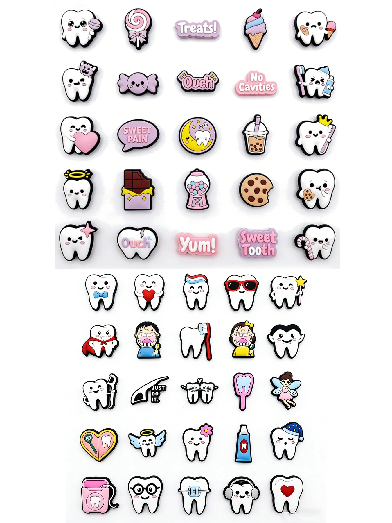 

Tooth Fairy，Toothbrush, Dentist for Shoes Charm Racing PVC Shoe Accessories Buckle Garden Sandals Charms for Wristband