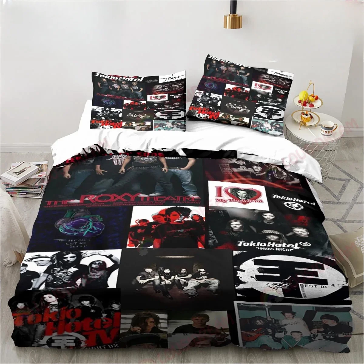 Tokio Hotel Bedding Set Music Band Excavator Sheet Set King Twin Double Child Bedding Set ‌Microfiber Polyester Duvet Cover Sets