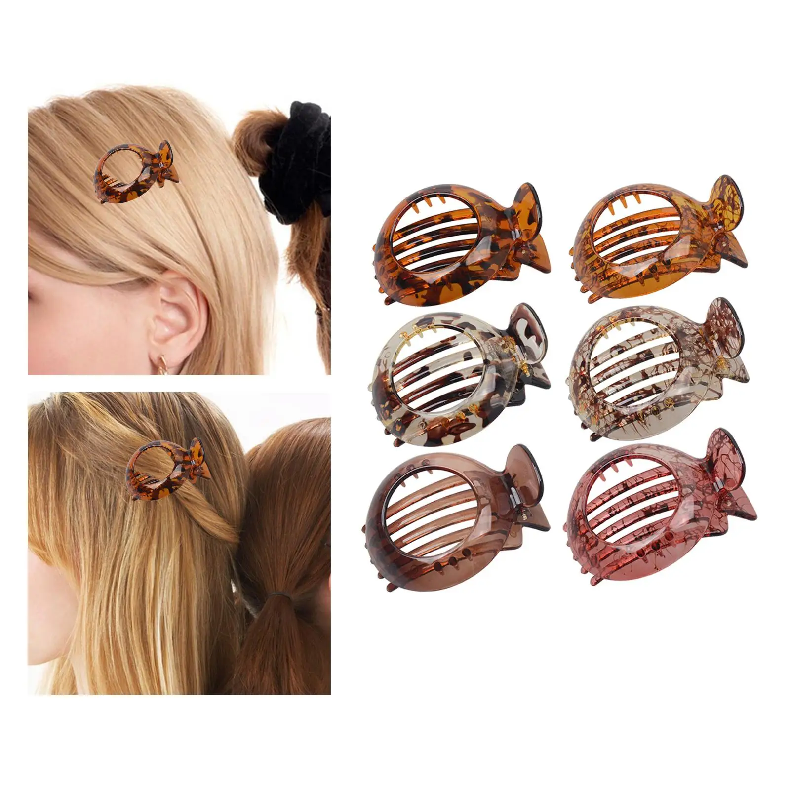 

6Pcs Flat Hair Claw Clips Accessory Hairclips Resin Non Slip Headwear Small Hair Clip for Ladies Women Party Girls Ceremonies