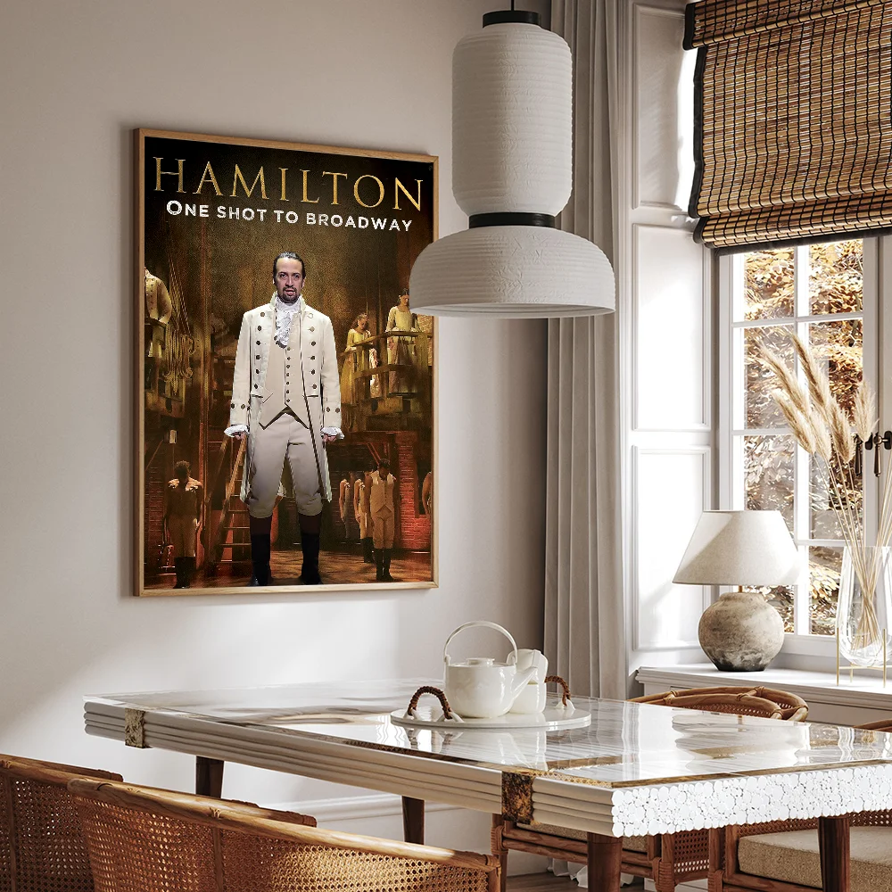 1PCAmerican Musical Hamilton Poster Movie Sticky Posters Retro Kraft Paper Sticker DIY Room Bar Cafe Aesthetic Art Wall Painting