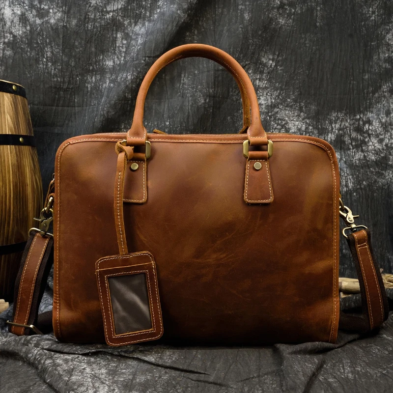 رجل التنقل حقائب ريترو متعددة الوظائف موضة حقائب السفر التعبئة مكعب حقائب جلدية Portfel MHGWB #1