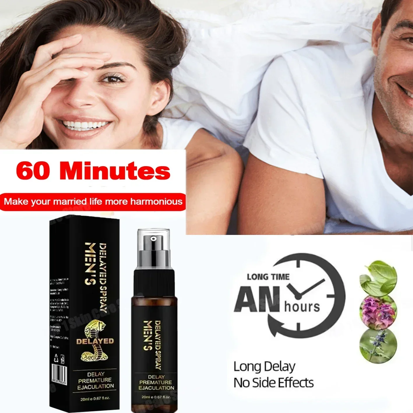 New Male Sexual Delay Spray, Men Delay Cream 60 Minutes Long, Cock Enlargement Erection Spray