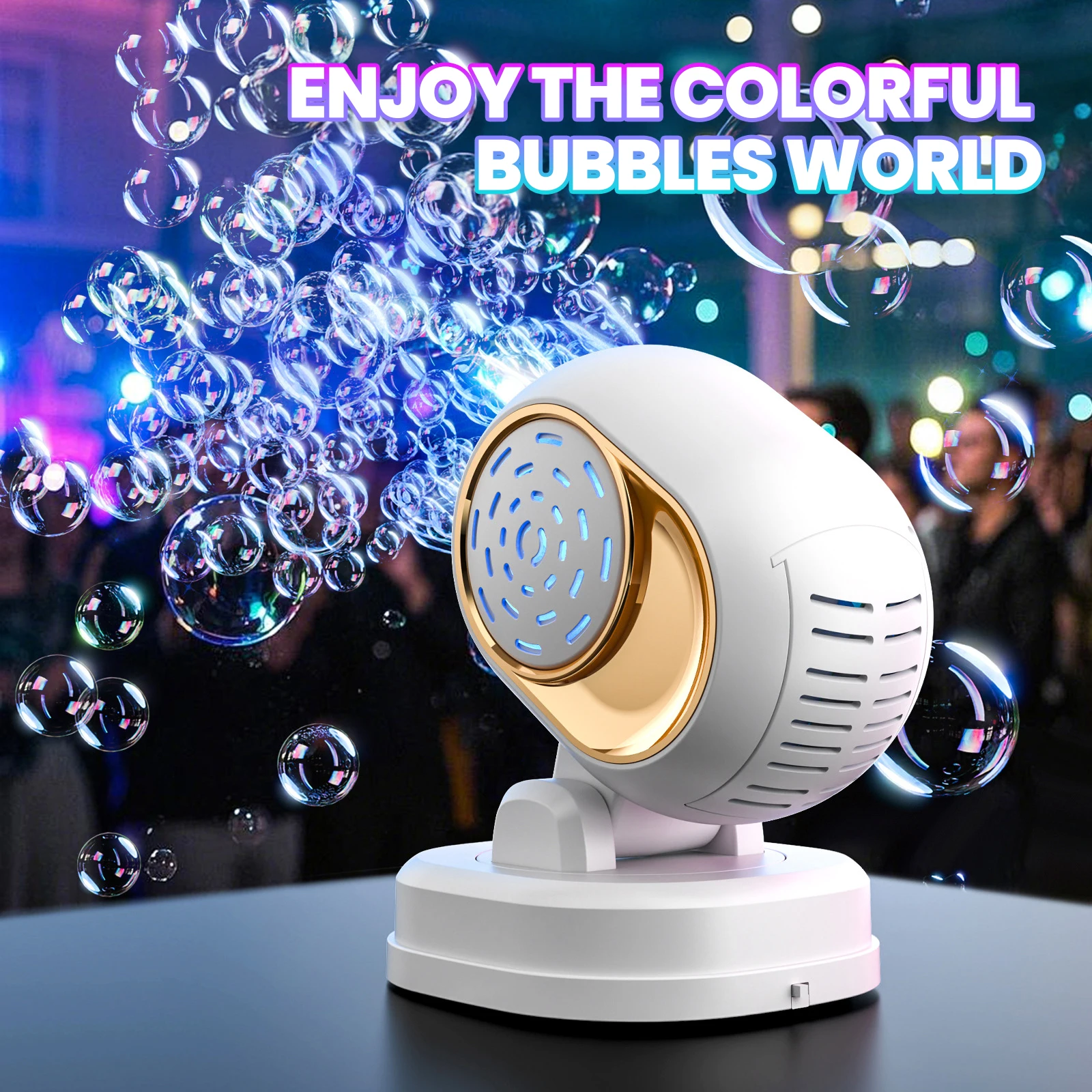 

Электрическая вращающаяся мыльная машина для сцены с 12 отверстиями, автоматическая подсветка, генератор мыльных пузырей, уличная игрушка для детей, подарки для свадебных вечеринок и игр