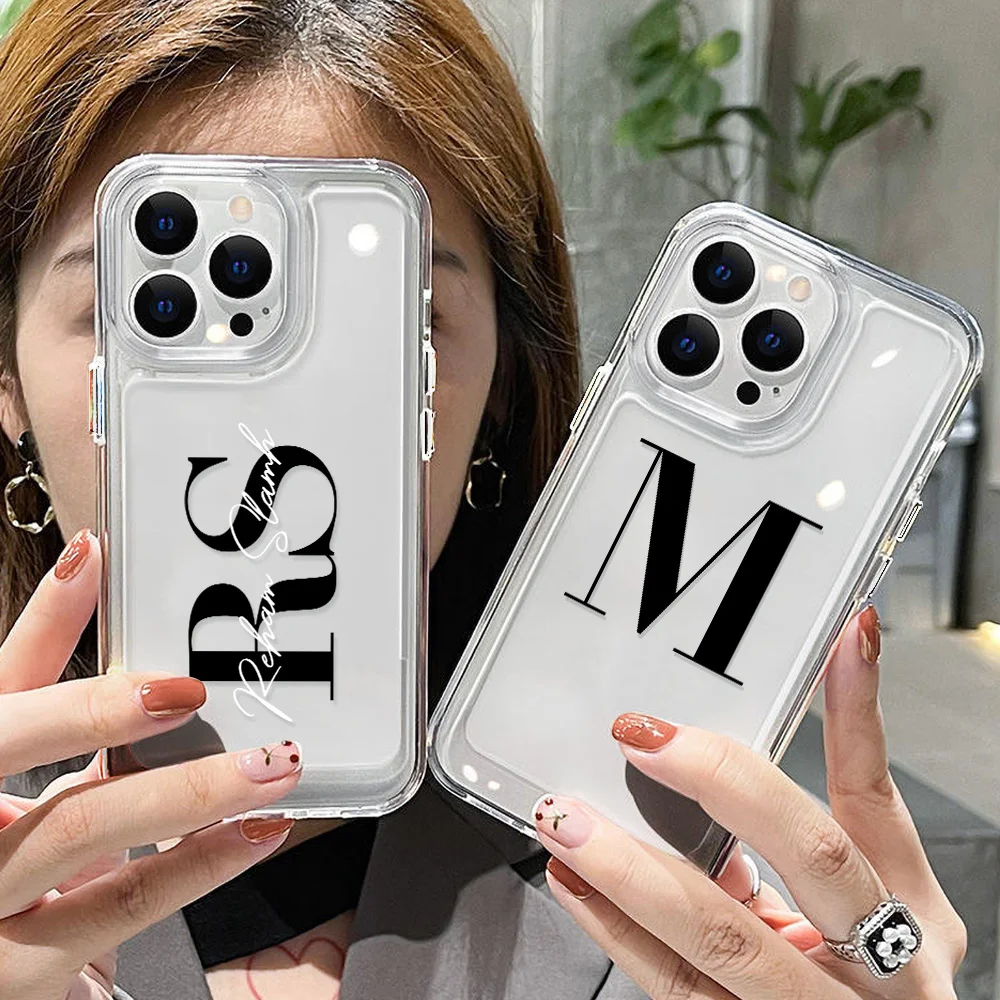 DIY Customi Name Letters Case For Samsung S23 Ultra S23 S22 Plus S20 S21 FE Clear Cases A54 A53 A52 A52S 5G A33 A34 A14 A32 A13