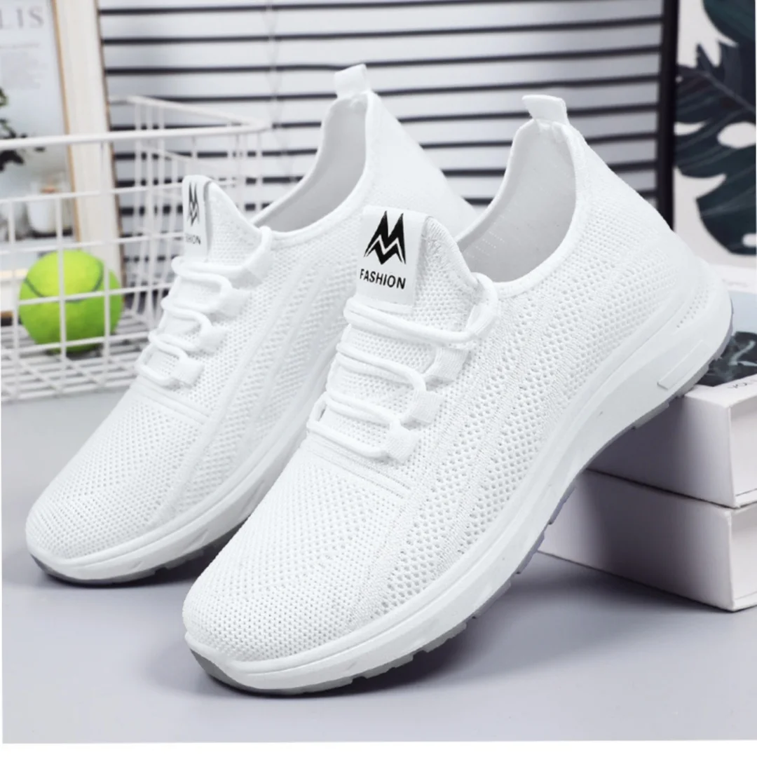 

Women Casual Sneakers Lace-up Gym Vulcanized Shoes White Female Footwear Fashion Breathable Walking Mesh Flat Shoes Trainers