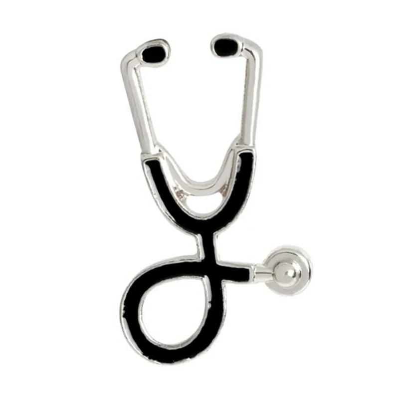 Fashion Gold Silver Plated Stethoscope Brooch Pin Nurse Jewelry Medical Jewelry Gift