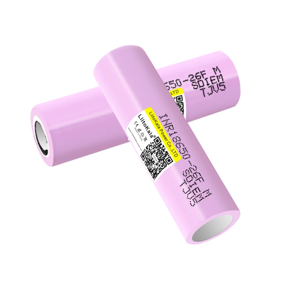 LiitoKala 26F 18650 2600mAh Rechargeable Battery 3.7V ICR18650-26F High Drain 20A For Headlamp Torch Flashlight Power Bank