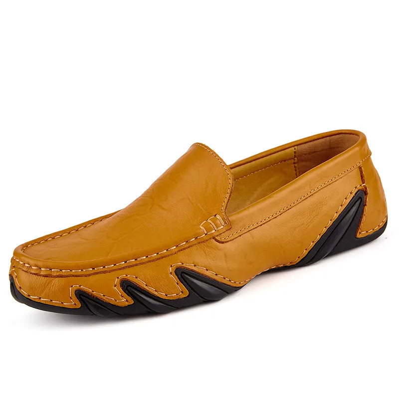 Genuine Leather Casual Shoes Men Big Size 45 46 Lace Up Mens Sneakers Breathable Male Walking Shoes Designer Handmade Trainers image 5