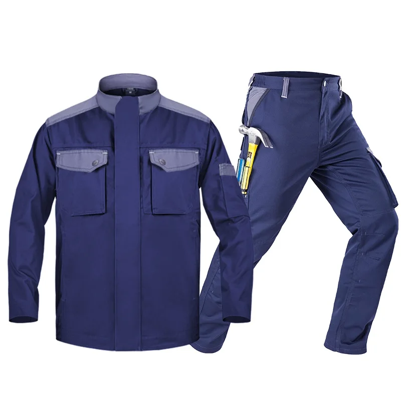 Work Clothing Thick Welding Suit Wear-resistant Uniform Durable Workshop Mechanics Workwear Multi Pocket Electric Cargo Coverall