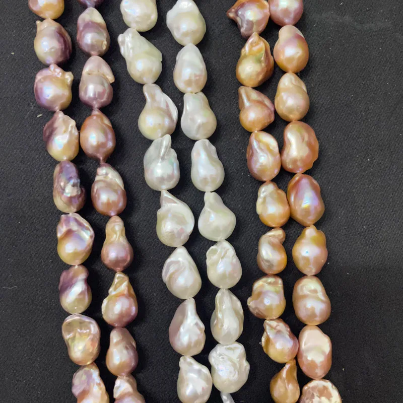 Zhuji Cultured Freshwater Pearls Strand 3A Quality Irregular Baroque Pearl 10 -17mm White Pink Purple Beads for Jewelry Making