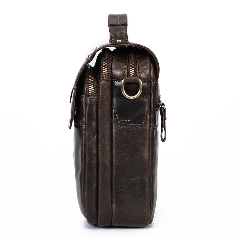 Sac à bandoulière Vintage en cuir véritable pour hommes, sacoche de facteur pour homme, mari, téléphone, bureau, sac à main