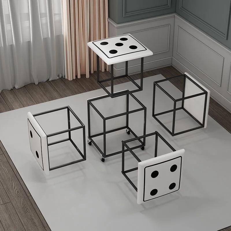Dice Rubik's Cube stool can store combination five-in-one stool, living room coffee table stool, space-saving Rubik's Cube chair