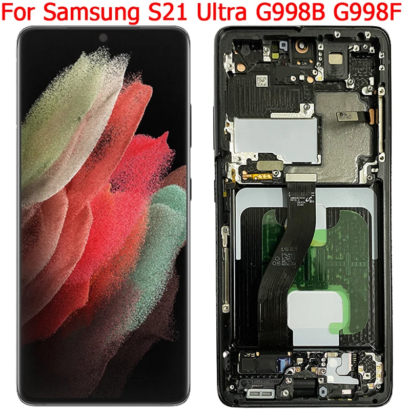 

For Samsung S21 Ultra LCD Display Touch Screen With Frame 6.8" S21 Ultra G998B G998F Display LCD Parts