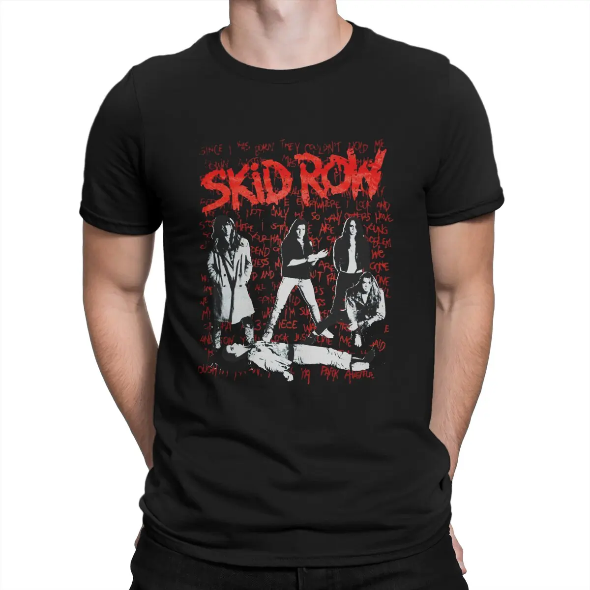 Men The American Heavy Metal Band Of The 1980s T Shirts Skid Row Pure Cotton Clothes Crazy Short Sleeve Birthday Present T-Shirt