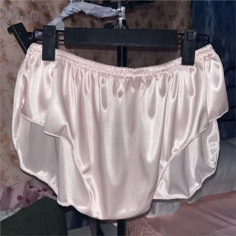 Sexy Elasticity Soft Silky Smooth Touch Panties High-waist Loose Briefs Home Sleeping Underwear Comfortable Breathable Women Man image 6