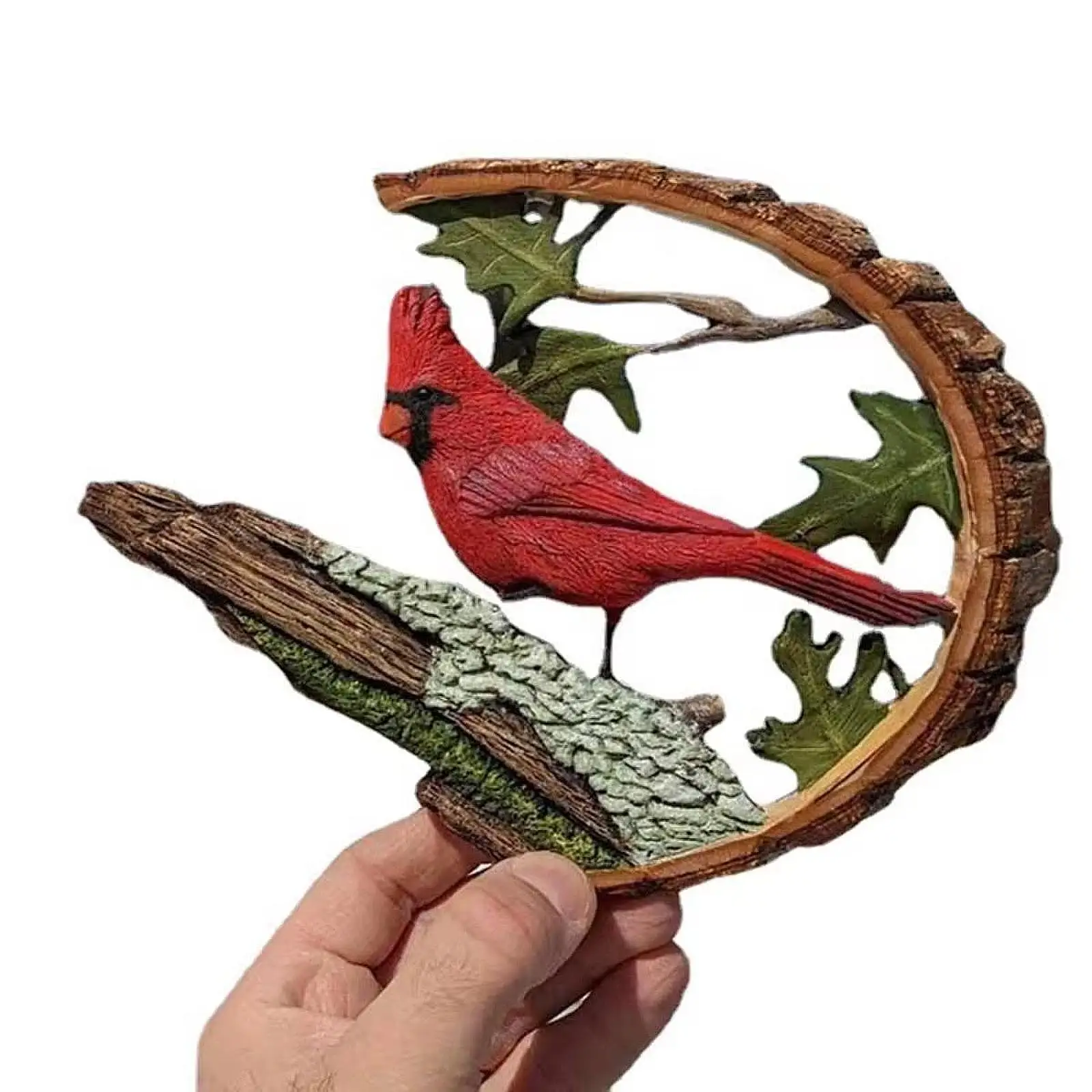 Cardinal Figurine Craft Creative Resin Animal Statue for Shelf Home Bedroom