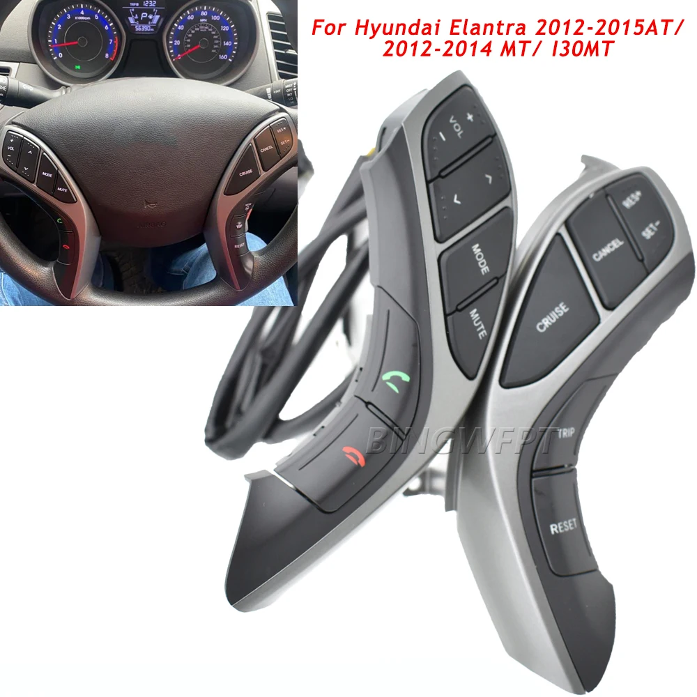 

Multifunction Audio Phone Bluetooth Cruise Control Steering Wheel Switch For Hyundai Elantra 2012-2015 Auto Interior Spare Part