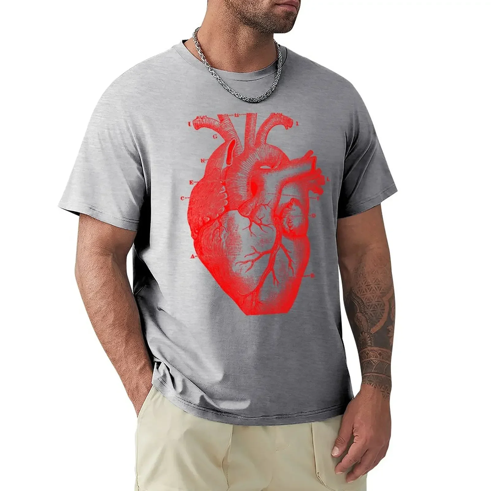 Oversized Anatomical Heart T-Shirt hippie clothes Aesthetic clothing graphic tee shirt vintage t shirt men