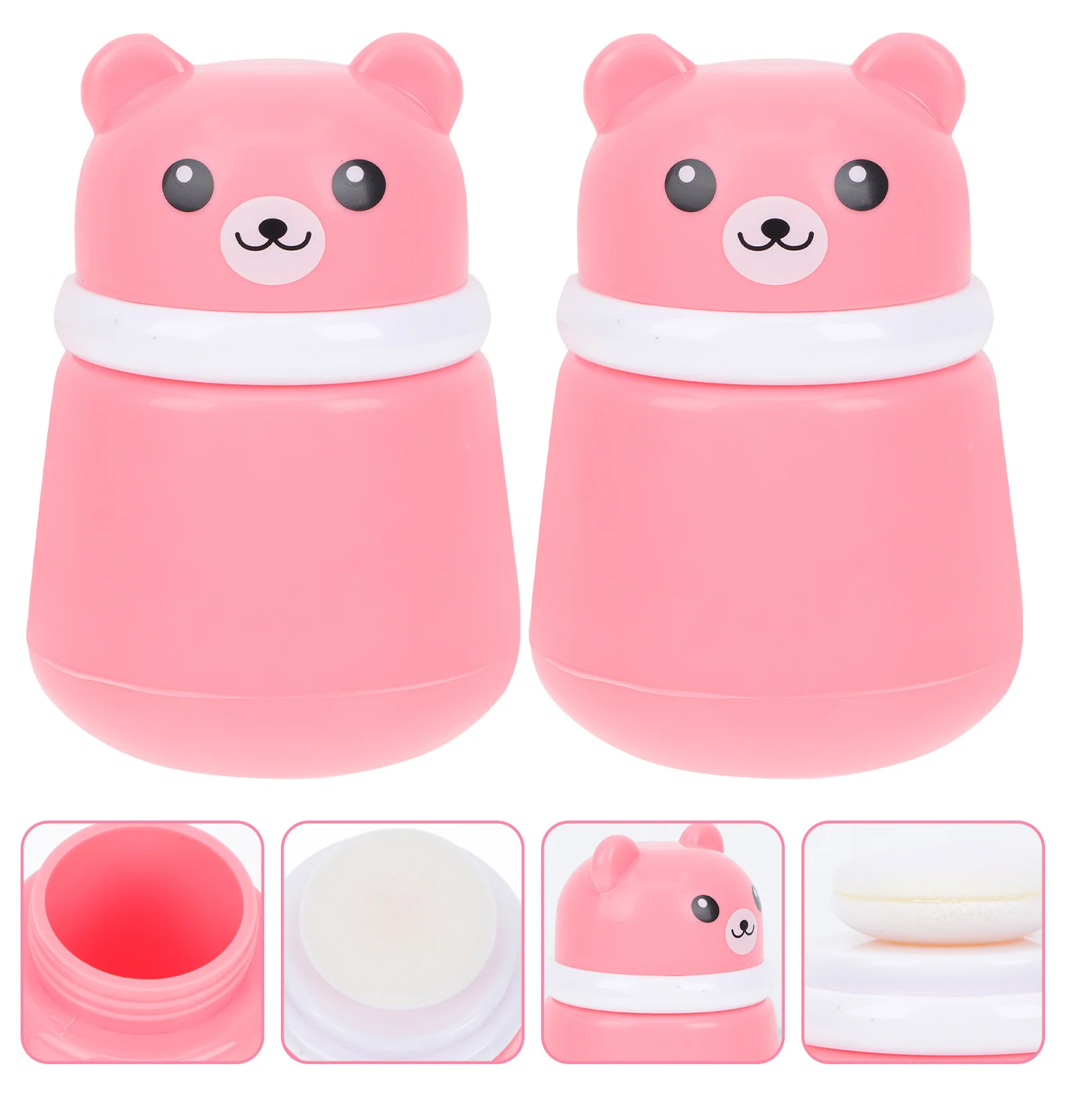 2 szt. Pudełko na puder, przenośny pojemnik, różowy, butelka do przechowywania talku dla noworodków, etui na puder do ciała, kosmetyki dla niemowląt i małych dzieci