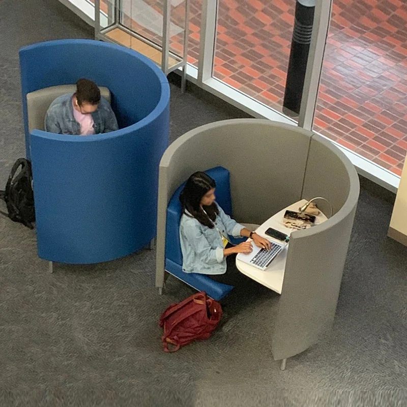 Creative curved integrated office sofa Library reading room High chair back sofa Soft bag screen Single station