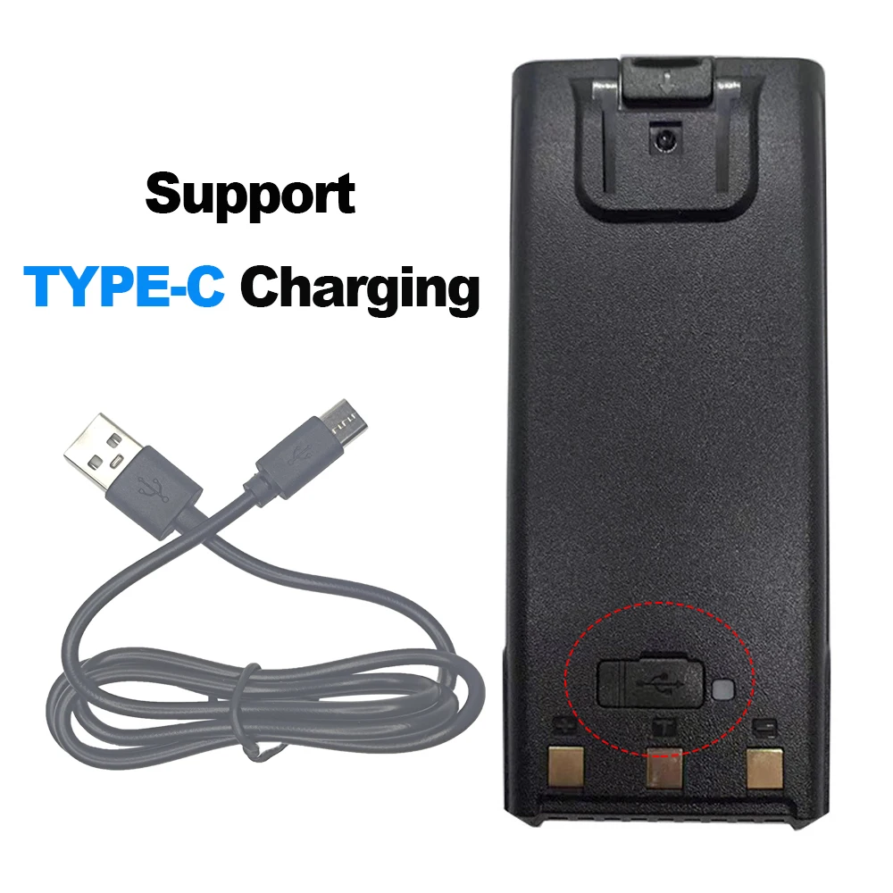 بطارية Baofeng-Walkie Talkie، شحن من النوع C، BF-UV27L، أجهزة راديو ثنائية الاتجاه، بطارية ليثيوم أيون إضافية، 2500 مللي أمبير، BL-UV27، أصلي 100% #4