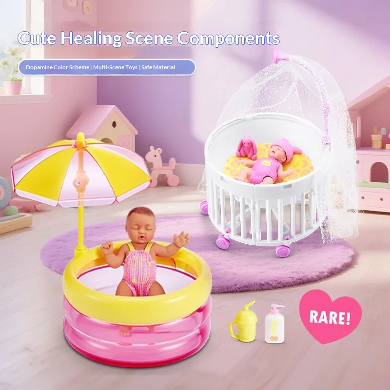 Zuru My Mini Baby Doll Silicone Miniature Reborn Doll Playset With Bassinet Crib Stethoscope Weight Scale For Adult Collectors view 4