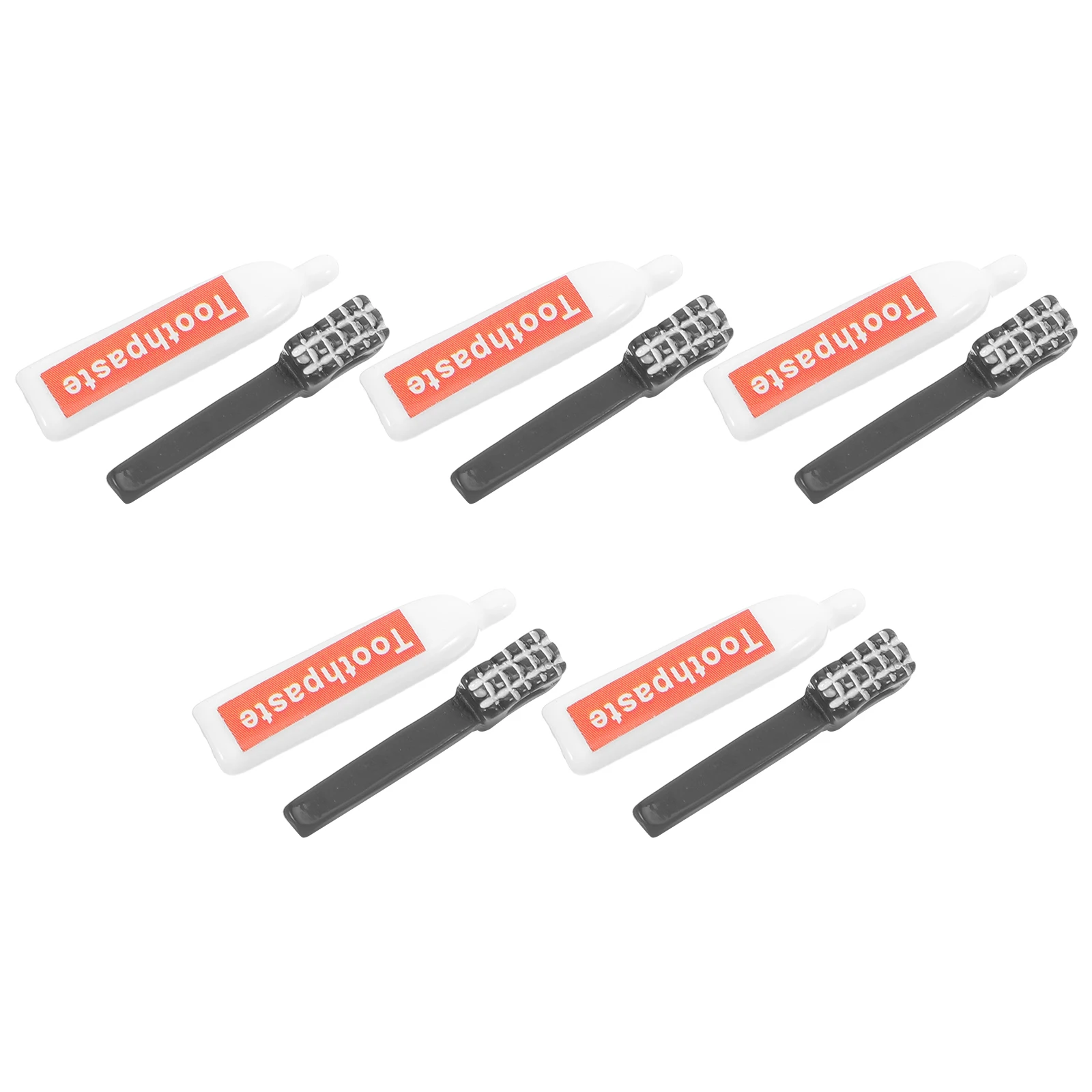 10 Pcs Toothbrush Toothpaste Set Toothbrushes Mini Resin Charms Crafts Miniature Decor Phone Case Decorations Epoxy Items House