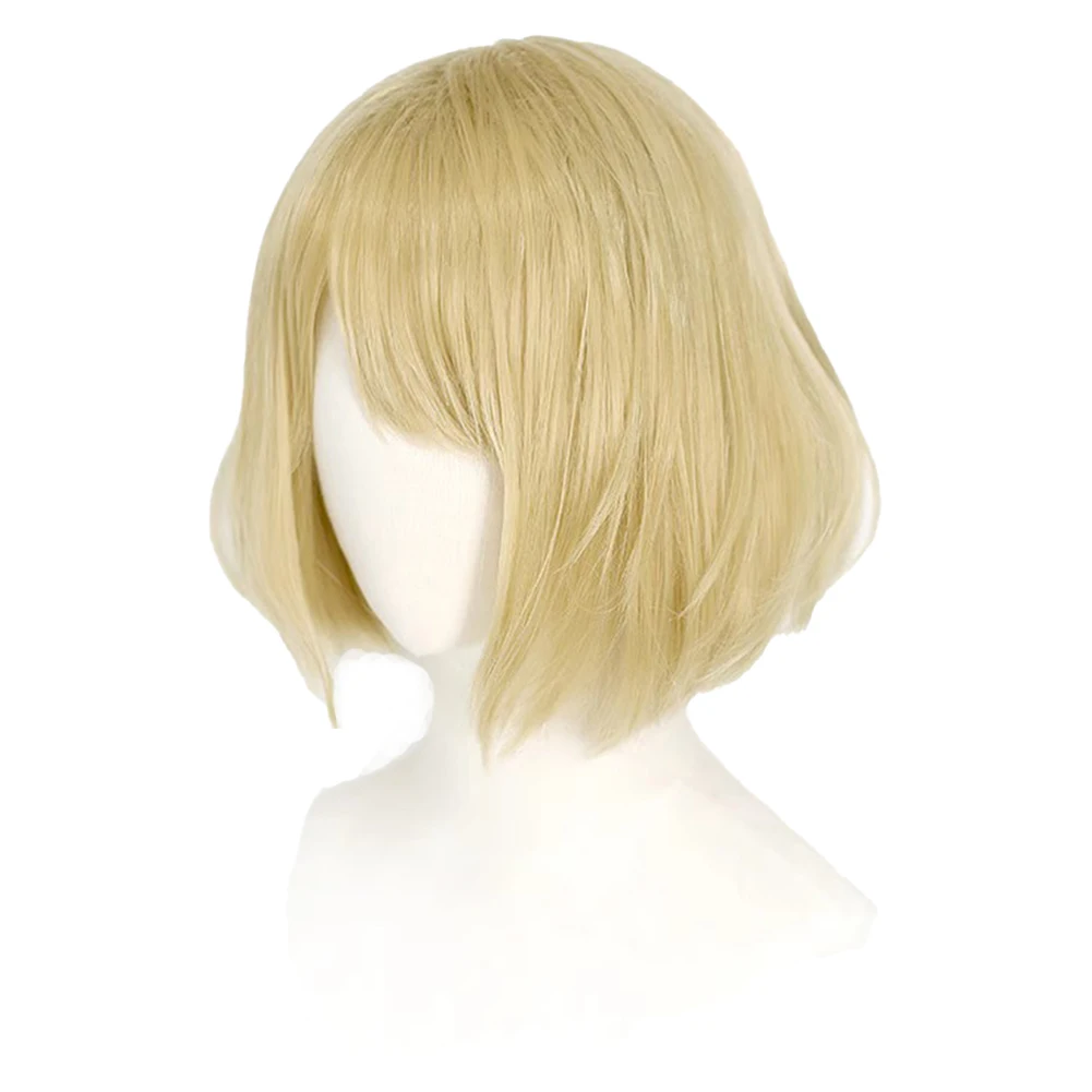 Ashley Graham Cosplay Wig Heat Resistant Synthetic Yellow Hair Costume Uniform Carnival Halloween Party Props Roleplay Accessory