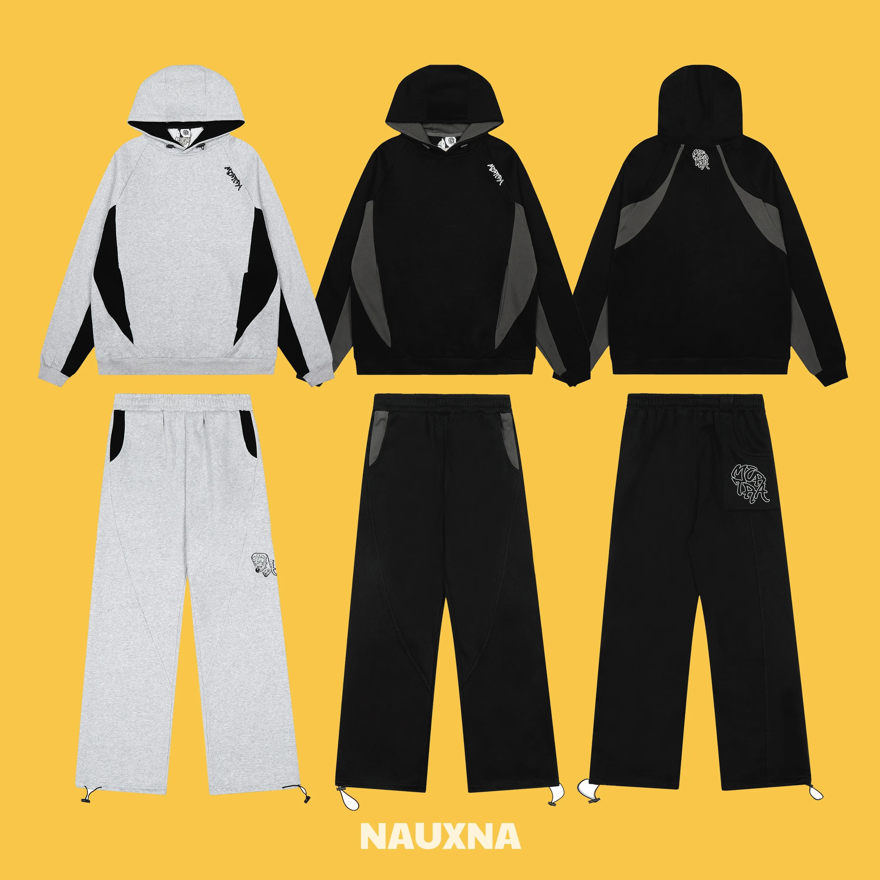 

Толстовка с капюшоном American Sle Mertra в стиле пэчворк и вышивкой Fce Batwing Sve, свободные повседневные прямые брюки Faion Set для подростков