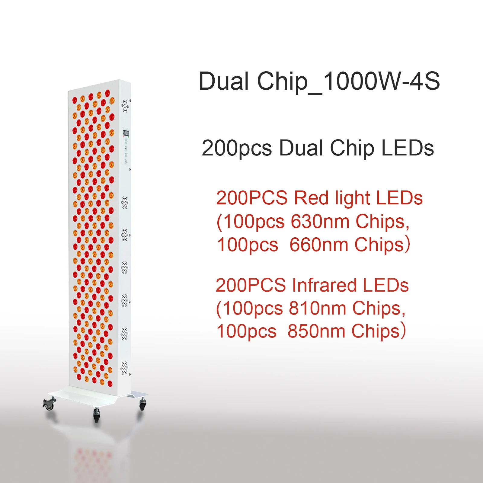 Dual-Chip Rotlichttherapie-Panel-Lampe 630nm 660nm Nahinfrarot-Therapielicht 810nm 850nm LED-Schönheitsgeräte für Gesicht und Körper