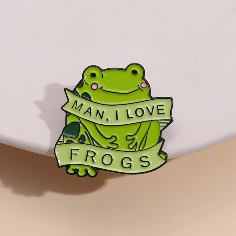 MILF Frog Enamel Pin I Love Frogs Brooch Backpack Backpack Women Kids Hat  Badge Gift For Man Cartoon Animal Jewelry Wholesale