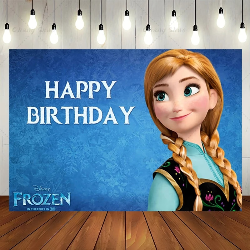 Disney Frozen Elsa Princess Backdrop Kids Birthday Party Winter Ice Snow Queen Photography Background Cake Table Decor Banner