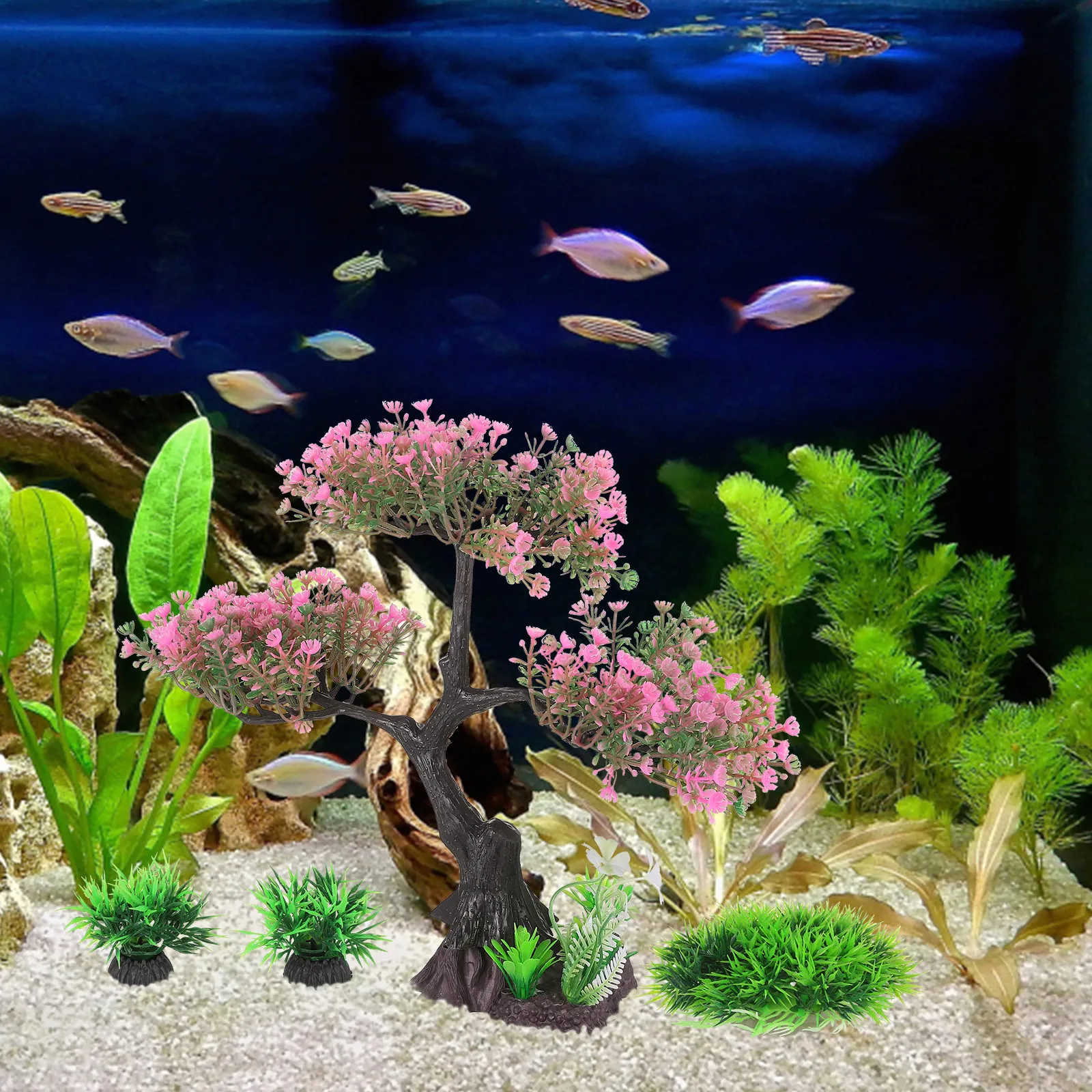 Aquarium Fish Variety - 1 Set Künstliche Aquarienpflanzen Realistische Fischbecken-Dekorationen