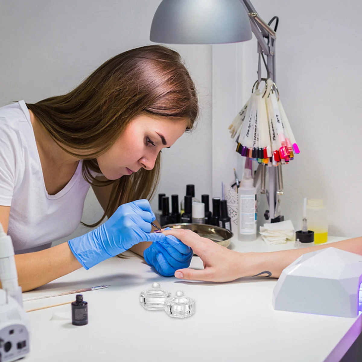 3 個ネイルアートクリスタルガラスカップミニアクリル液体粉末混合容器マニキュアサロンツールネイルアートカップ